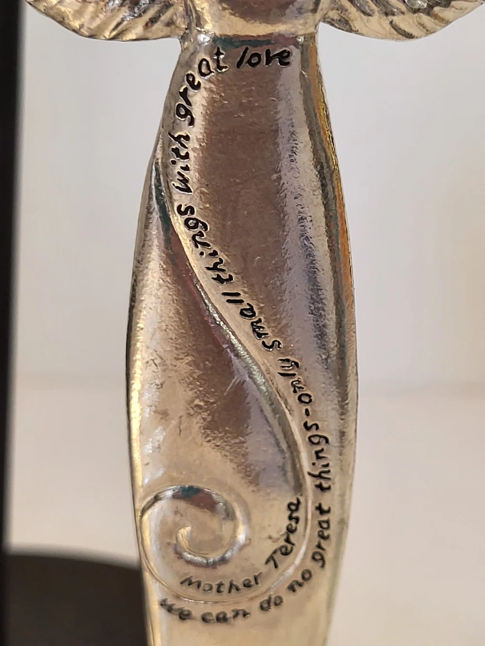 Midwest Of Cannon Falls Pewter Angel Hanging Ornament  Mother Teresa Quote